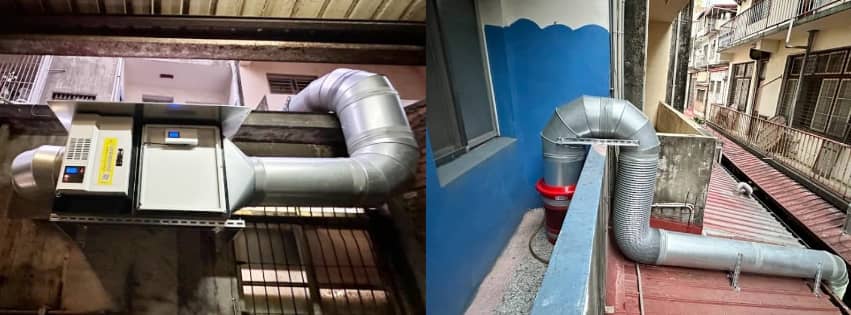 顧客安裝實例分享-自助餐-靜電油煙處理機